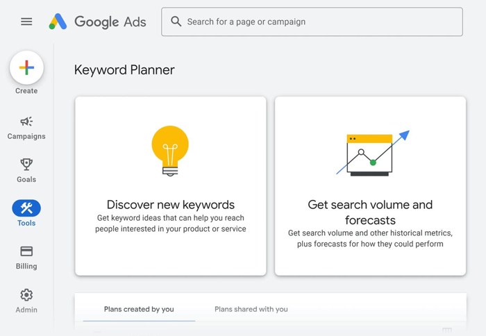 Keyword Planner - visual reference
